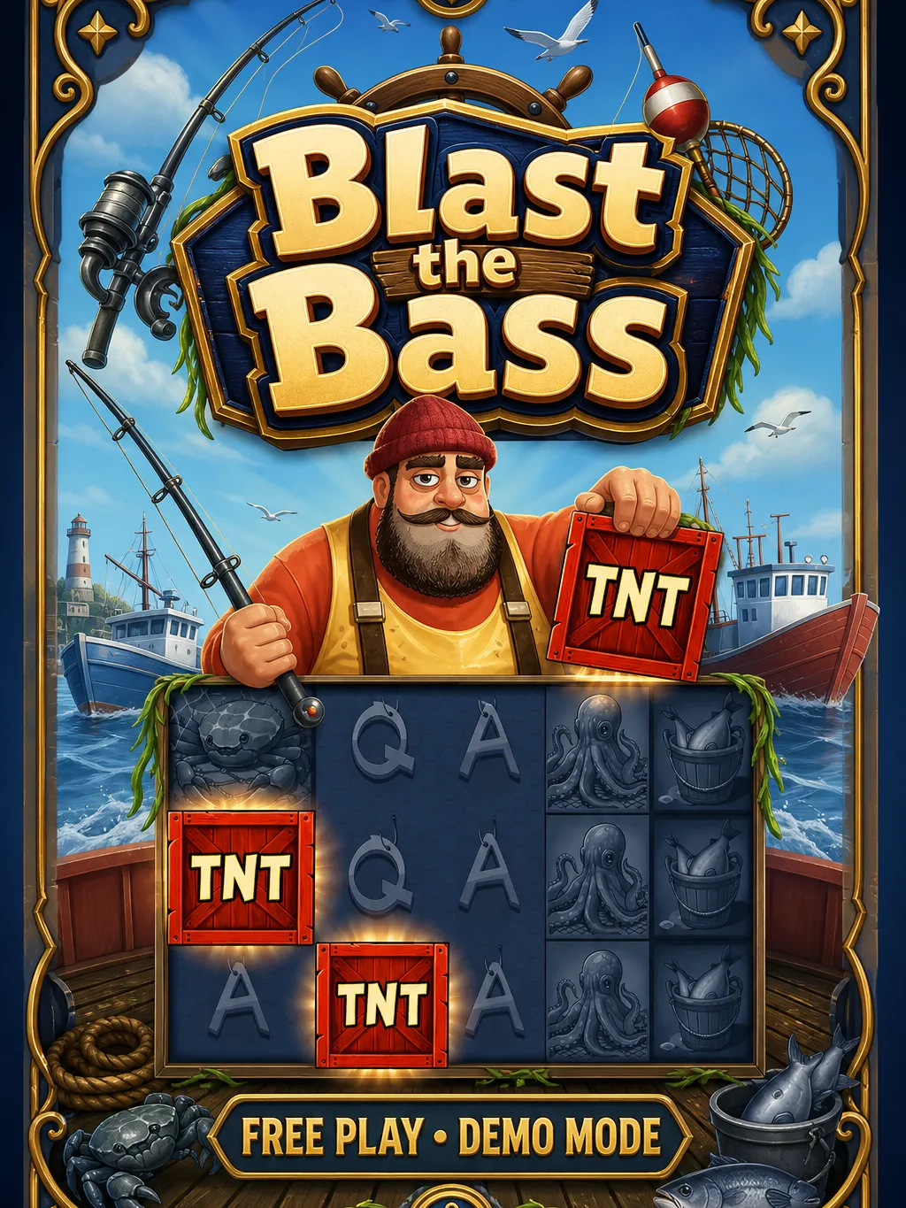 Blast the Bass demo free start screen showing virtual credit balance